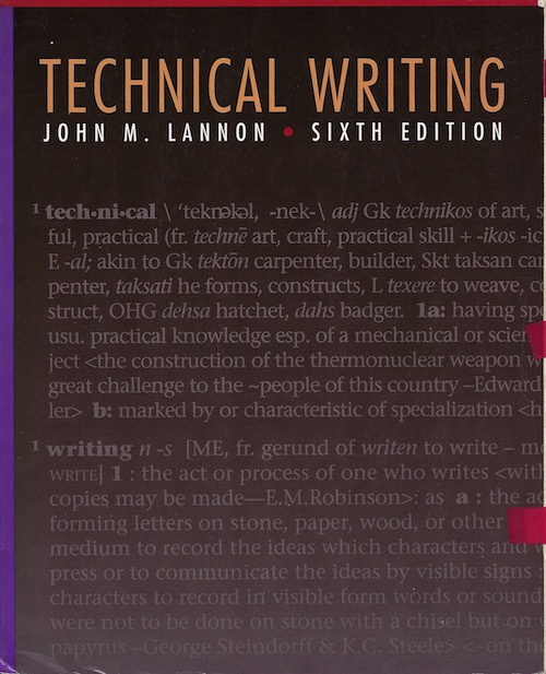 Technical Writing (6th edition)- John M. Lannon (cover image)
